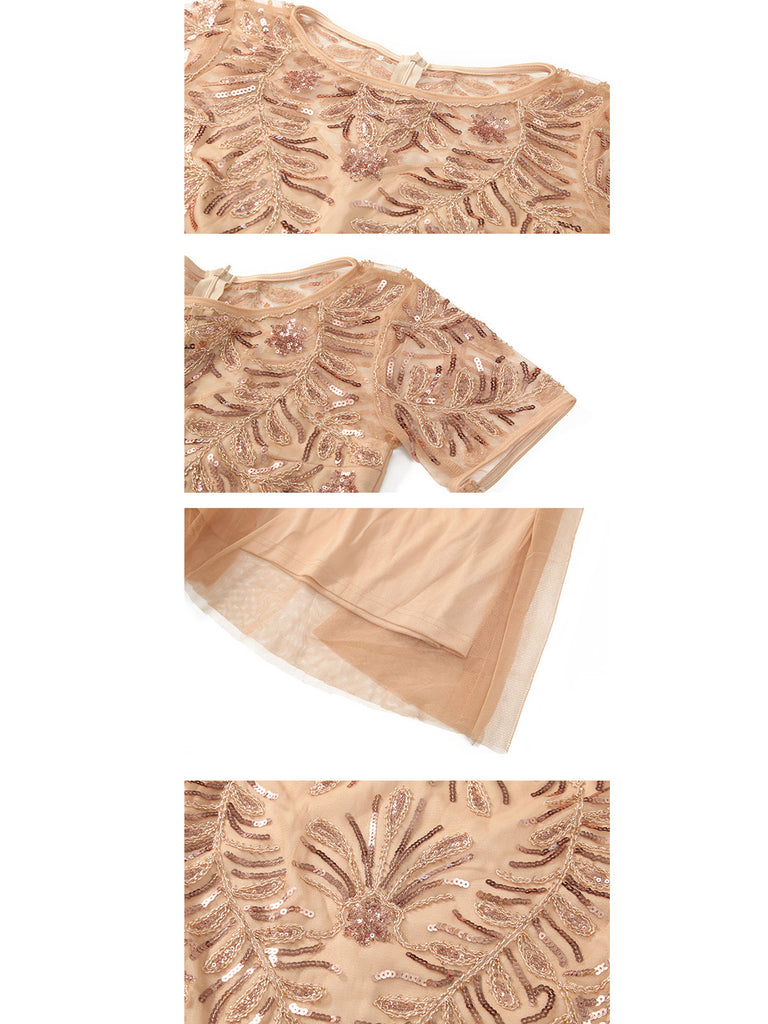 1920s Sequins Beading Mesh Formal Dress