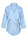 Light Blue 1950s Irregular Suit Collar Jacket