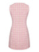 [Pre-Sale] Pink 1940s V-Neck Plaids Pocketed Vest Dress