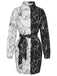 Black & White 1960s Abstract Art Lapel Dress