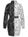 Black & White 1960s Abstract Art Lapel Dress