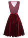 [Pre-Sale] Red 1950s Velvet Polka Dot Lined Bow Dress