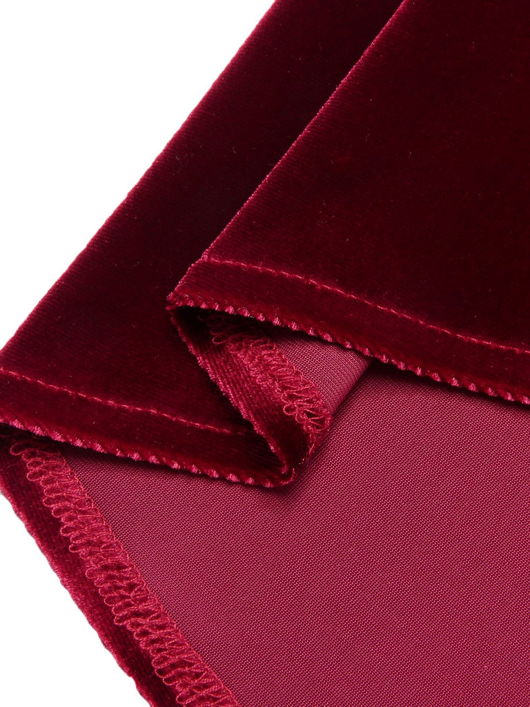 [Pre-Sale] Red 1950s Velvet Polka Dot Lined Bow Dress