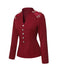 Red 1940s Stand Collar Butterflies Blouse