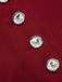 Red 1940s Buttoned Solid Skirt