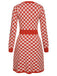 Red 1940s Argyle Check Knitted Pencil Dress