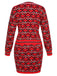 Red 1960s Christmas Jacquard Dress