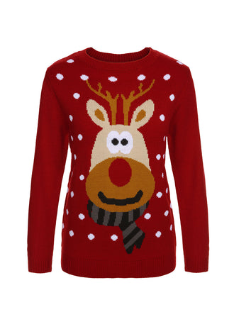 Red 1940s Christmas Reindeer Knit Sweater, vintage fashion, retro style - perfect for women who love vintage and retro fashion