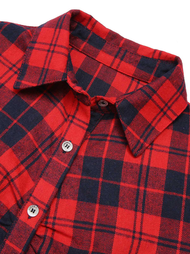 Red 1930s Christmas Plaid Jumpsuit