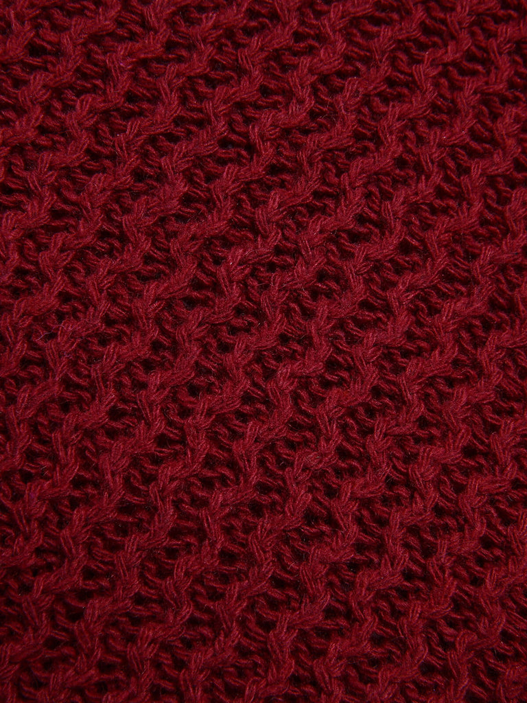 Red 1940s Christmas Solid Knit Cardigan