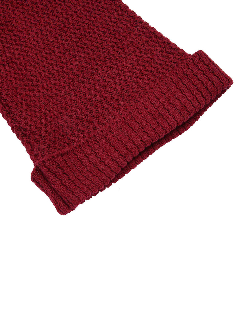 Red 1940s Christmas Solid Knit Cardigan
