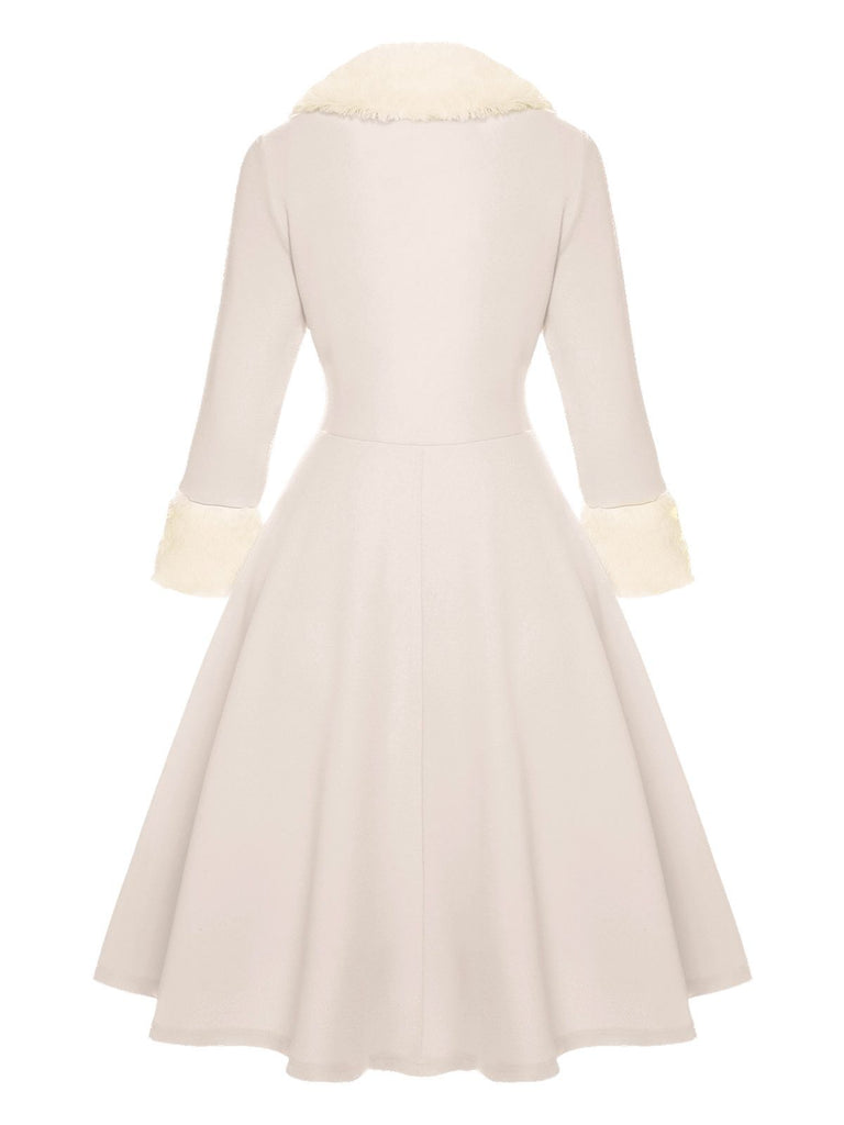 Red & White 1950s Christmas Lapel Dress