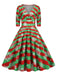 1950s Halloween V-Neck Mid-Sleeve Dress