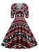 1950s Halloween V-Neck Mid-Sleeve Dress