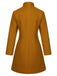 Midium Yellow 1940s Lapel Solid Wool Coat