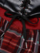 Red 1950s Christmas Plaid Girdle Dress