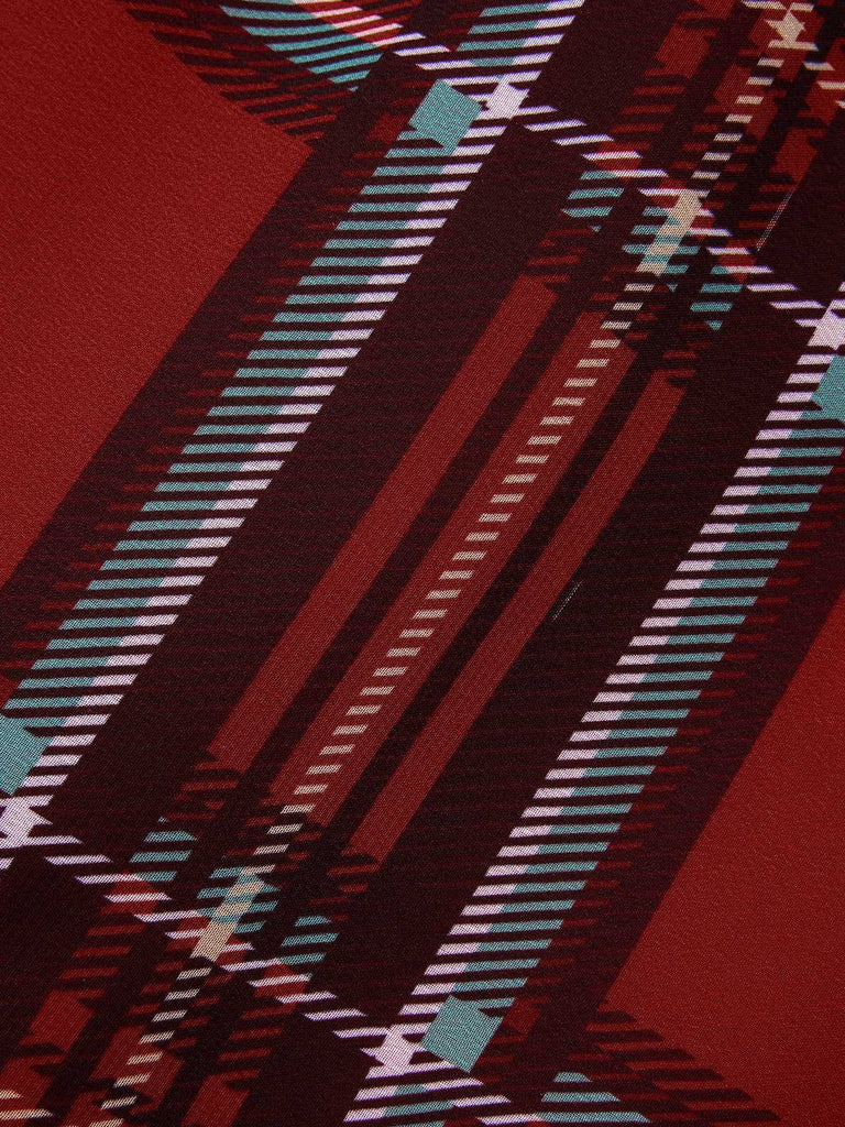 Red 1950s Christmas Plaid Girdle Dress