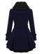 Christmas Fur Collar Waisted Woolen Coat