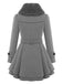 Christmas Fur Collar Waisted Woolen Coat