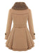 Christmas Fur Collar Waisted Woolen Coat