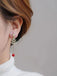 Christmas Tree Smile Star Rhinestoned Earrings