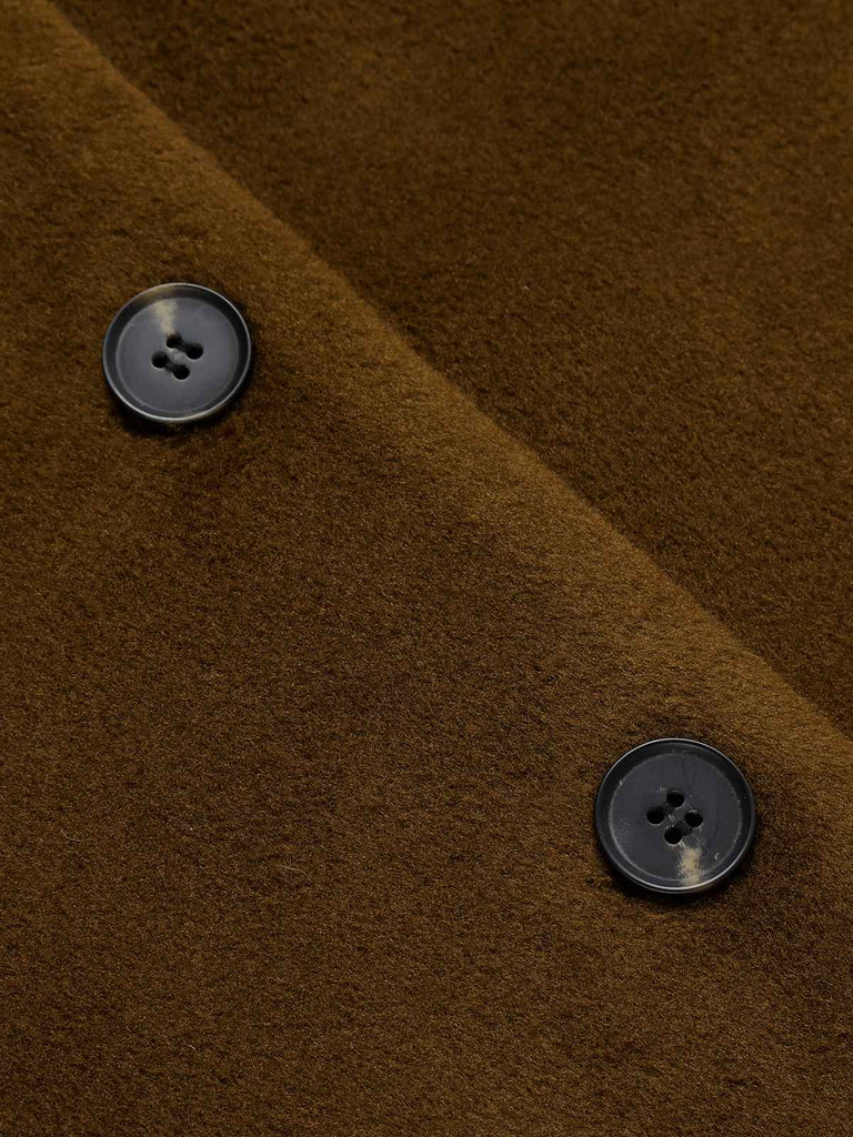 Brown 1940s Fur Collar Belted Coat