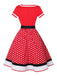 Multicolor 1950s Polka Dots Patchwork Belted Dress