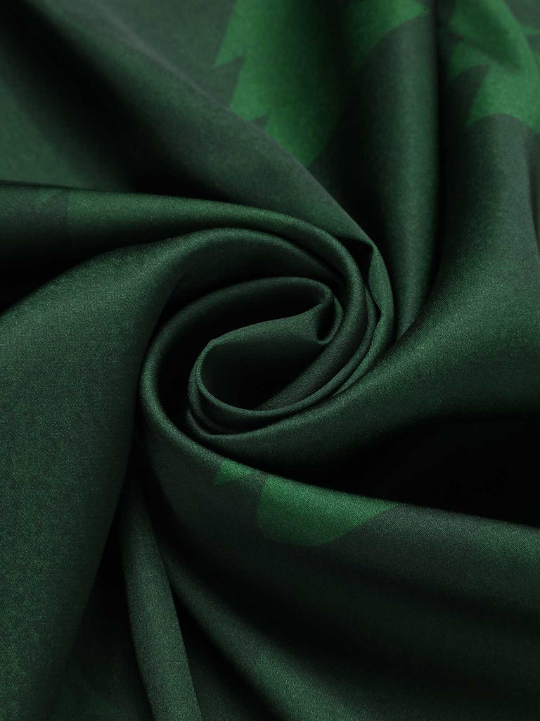 Green 1930s Christmas Tree Suspender Fishtail Dress