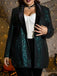 [Plus Size] Dark Green 1930s Sequin Long Sleeve Coat
