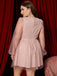 [Plus Size] 1960s V-Neck Sequined Sheer Sleeve Dress