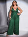 [Plus Size] 1930s Strapless Backless Solid Sequined Jumpsuit
