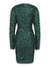 Green 1960s Christmas Sequin V-Neck Pencil Dress