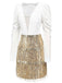 1960s V-Neck Tassel Sequined Wrap Dress