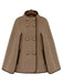 Brown 1940s Hooded Detachable Fur Collar Shawl Coat