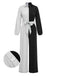 1930s Lapel Patchwork Long Sleeve Jumpsuit