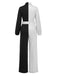 1930s Lapel Patchwork Long Sleeve Jumpsuit