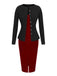 2PCS 1960s Christmas Solid Cardigan & Strap Velvet Dress