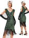 1920s V-Neck Sequined Tassel Gatsby Dress