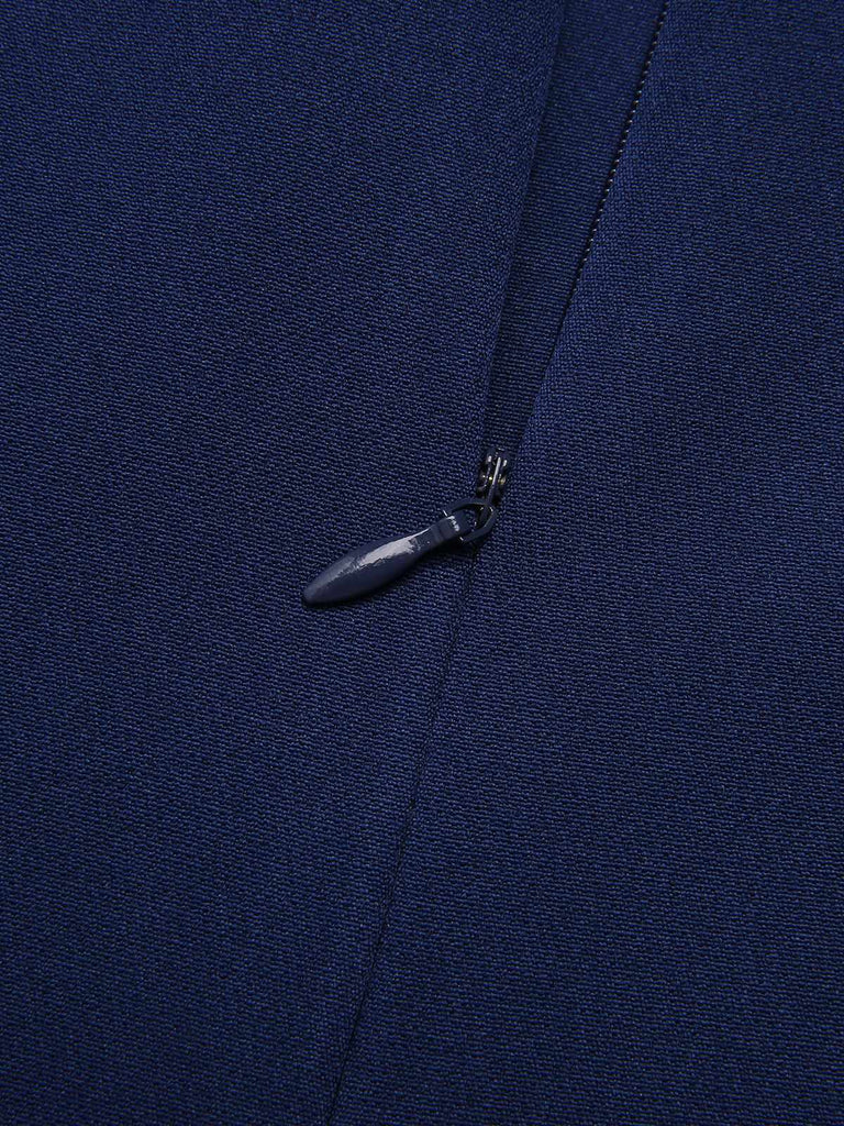 Blue 1960s Peter Pan Collar Belt Top