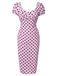 [Pre-Sale] Pink 1960s Polka Dot Square Neck Puff Dress