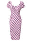 [Pre-Sale] Pink 1960s Polka Dot Square Neck Puff Dress