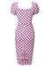 [Pre-Sale] Pink 1960s Polka Dot Square Neck Puff Dress