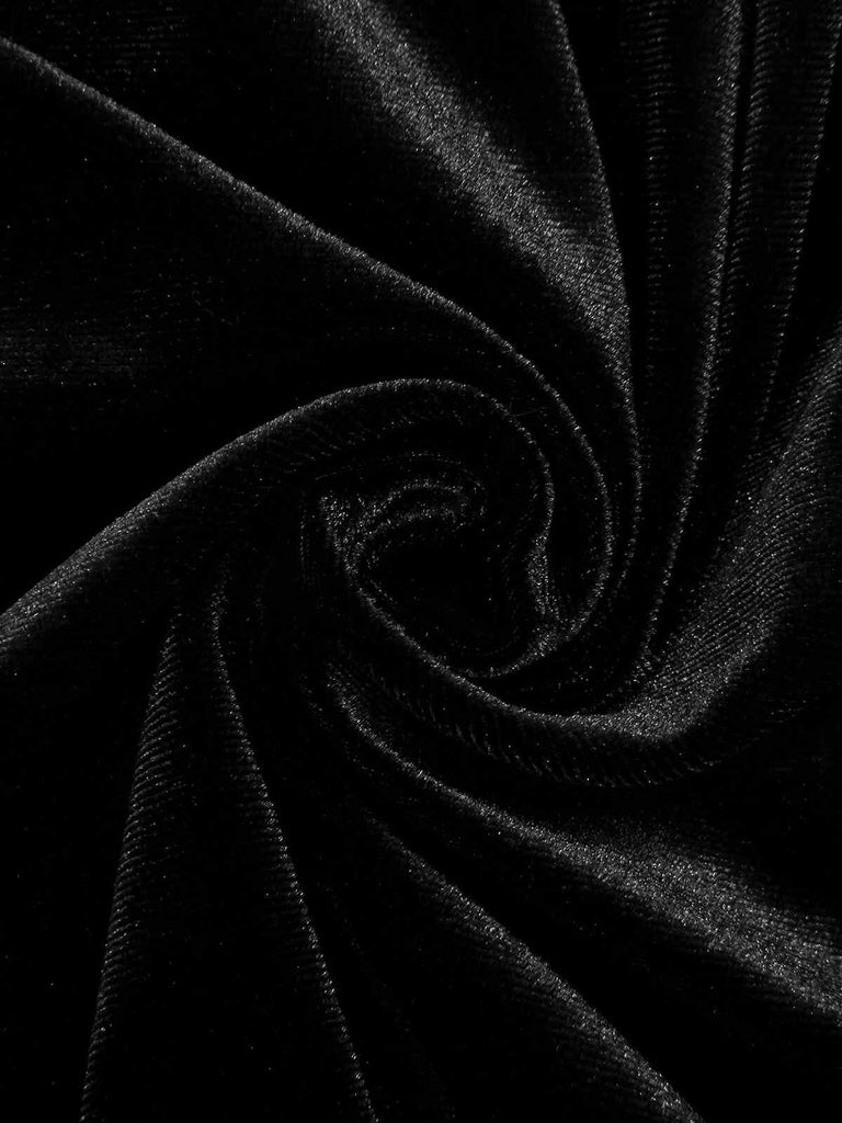 Black & White 1960s Lapel Patchwork Velvet Dress | Retro Stage