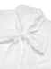 White 1950s Lace Tie Neck Solid Blouse