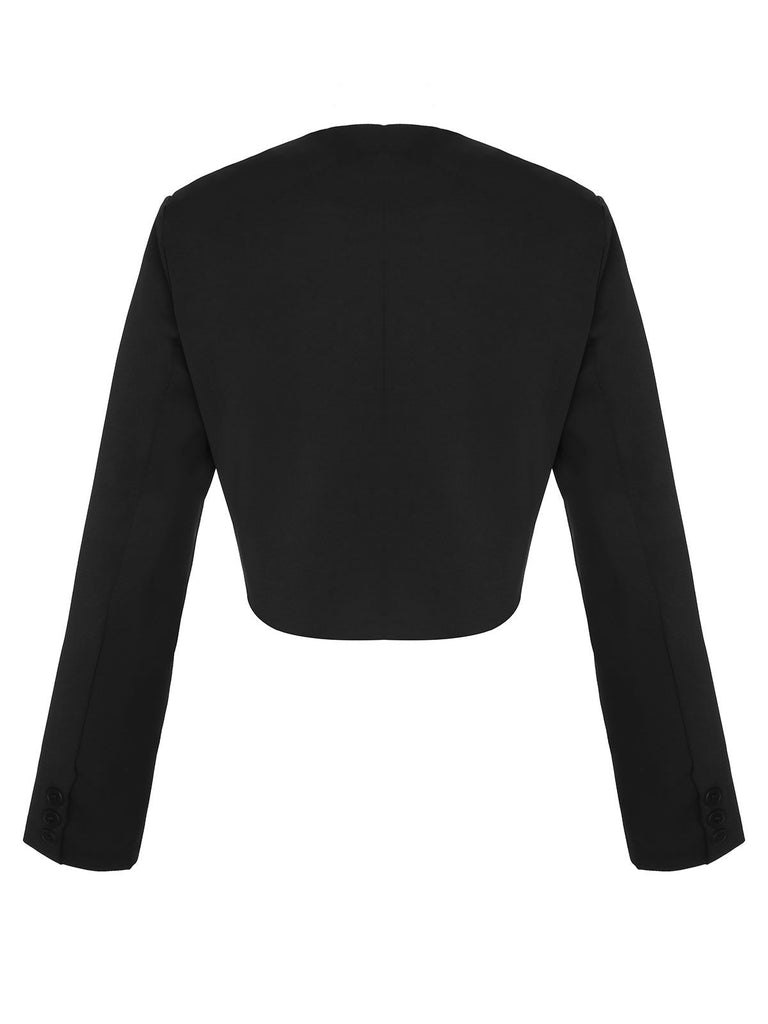 Black 1950s Fragrant Short Button Jacket