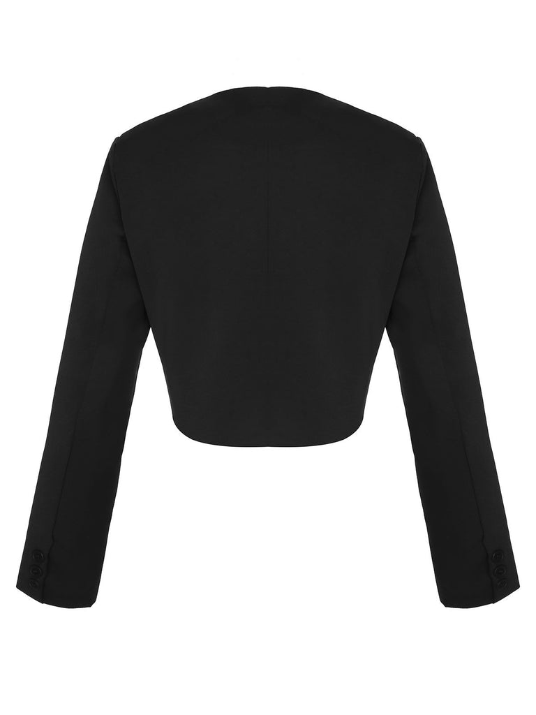 Black 1950s Fragrant Short Button Jacket