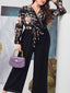 [Plus Size] Black 1930s High-Waist Straight Belted Jumpsuit