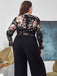 [Plus Size] Black 1930s High-Waist Straight Belted Jumpsuit