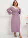 [Plus Size] 1940s Lace Patchwork Solid Dress