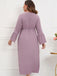 [Plus Size] 1940s Lace Patchwork Solid Dress